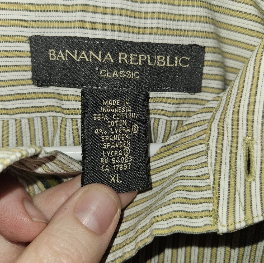 Banana Republic Mens Long Sleeve Button Up Dress Shirt Size Xl